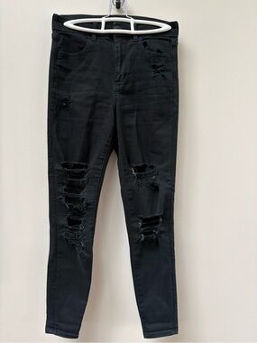 American Eagle Black Ripped Skinny Jeans